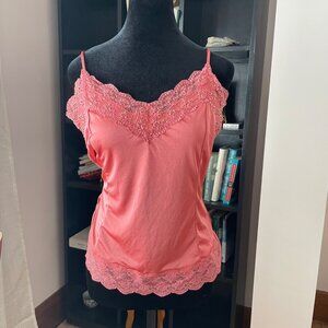Vintage Y2K The Limited Lace Beaded Cami Coquette Fairycore Satin Lacemade Top L